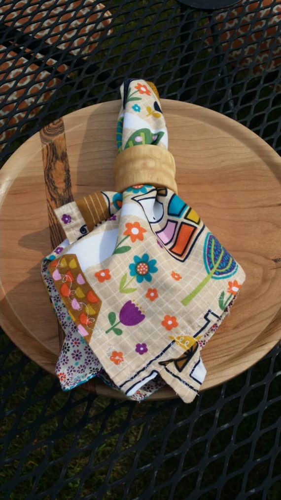 Cotton Napkins / Set of four reversible Cotton Napkins