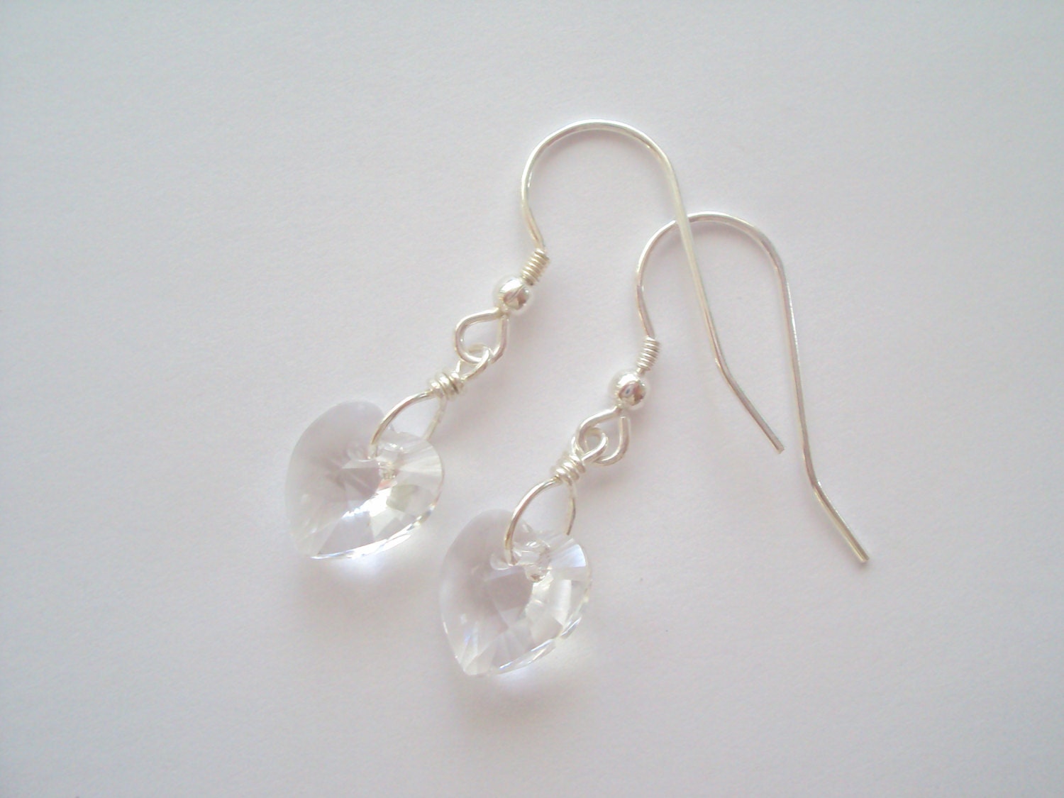 Swarovski Crystal Heart earrings in sterling by SparkleJungle