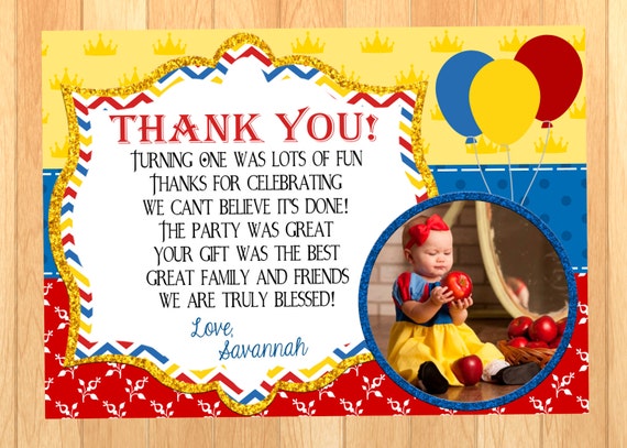 Snow White Inspired Thank You Card Digital by MommasCraftyDesigns