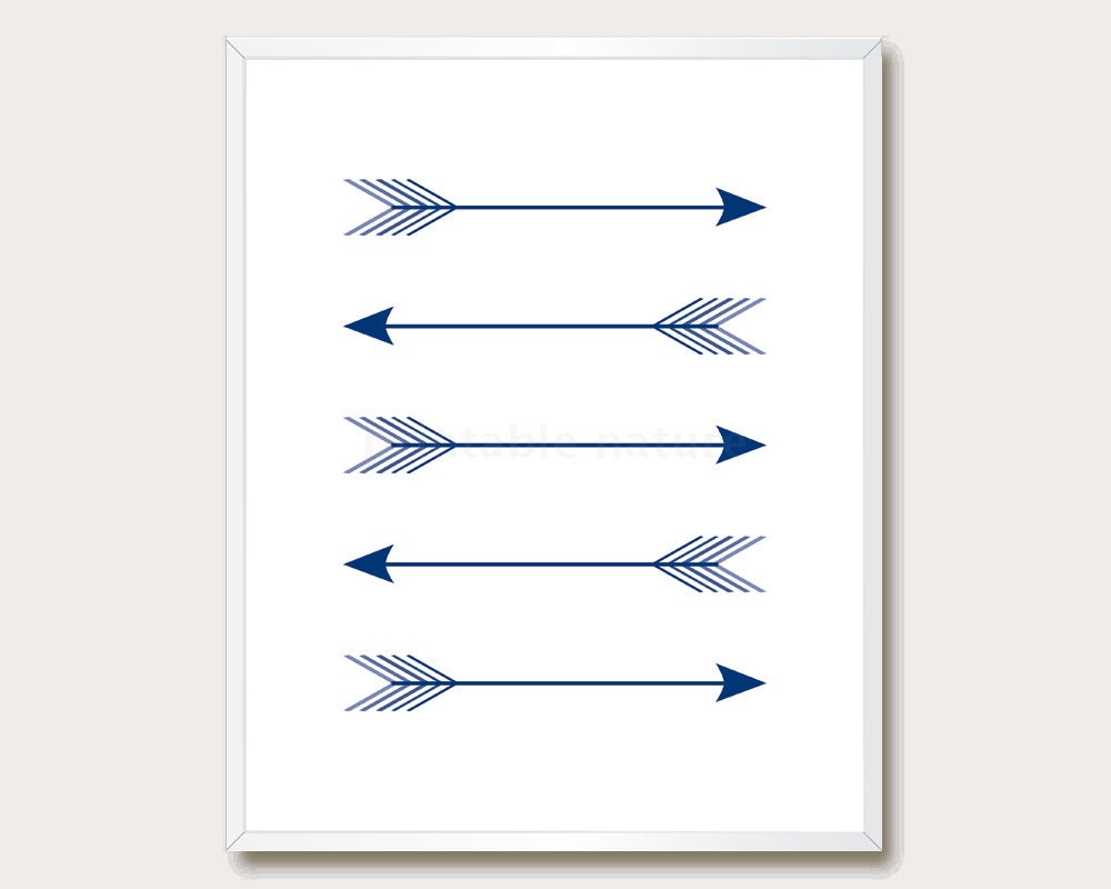 Navy Arrow Print. 8x10 and 5x7. Arrow Wall Art. Tribal Arrow.