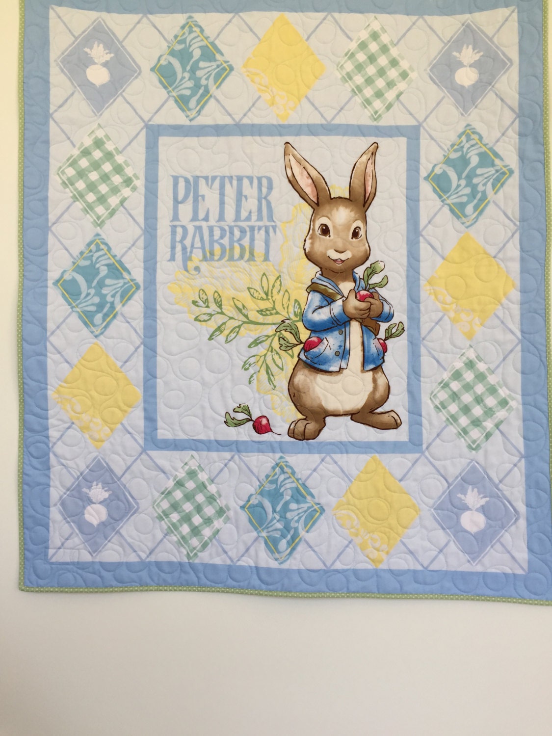 Items similar to PETER RABBIT Nursery, theme, baby Quilt, Blanket