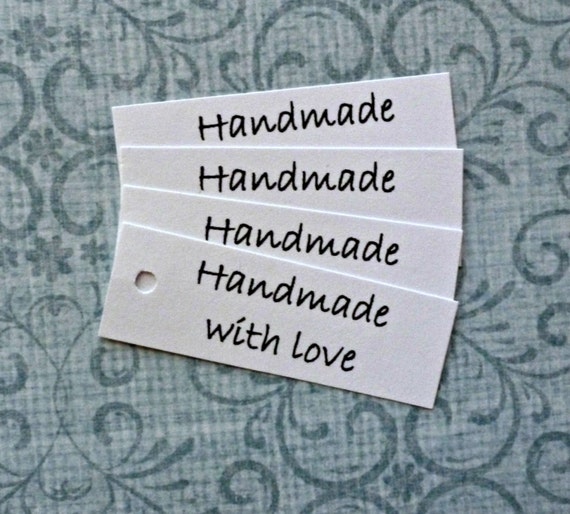 50 Handmade with Love tags price tags gift tags hang tags mini
