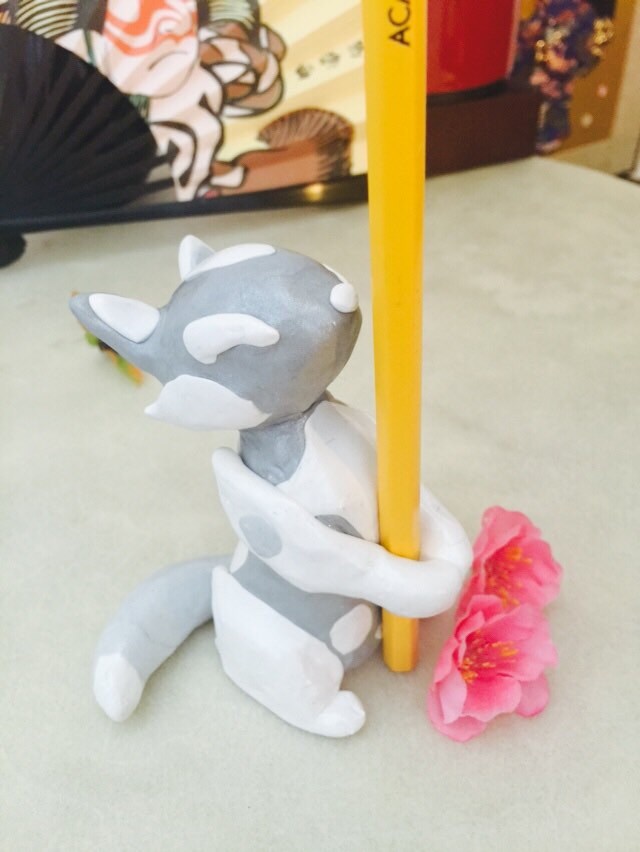 Polymer Clay Fox Pencil Holders Fox Decor by FoxesAndThings