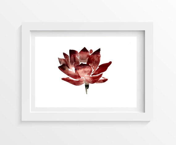 Lotus flower watercolor painting Nursery Art girls room