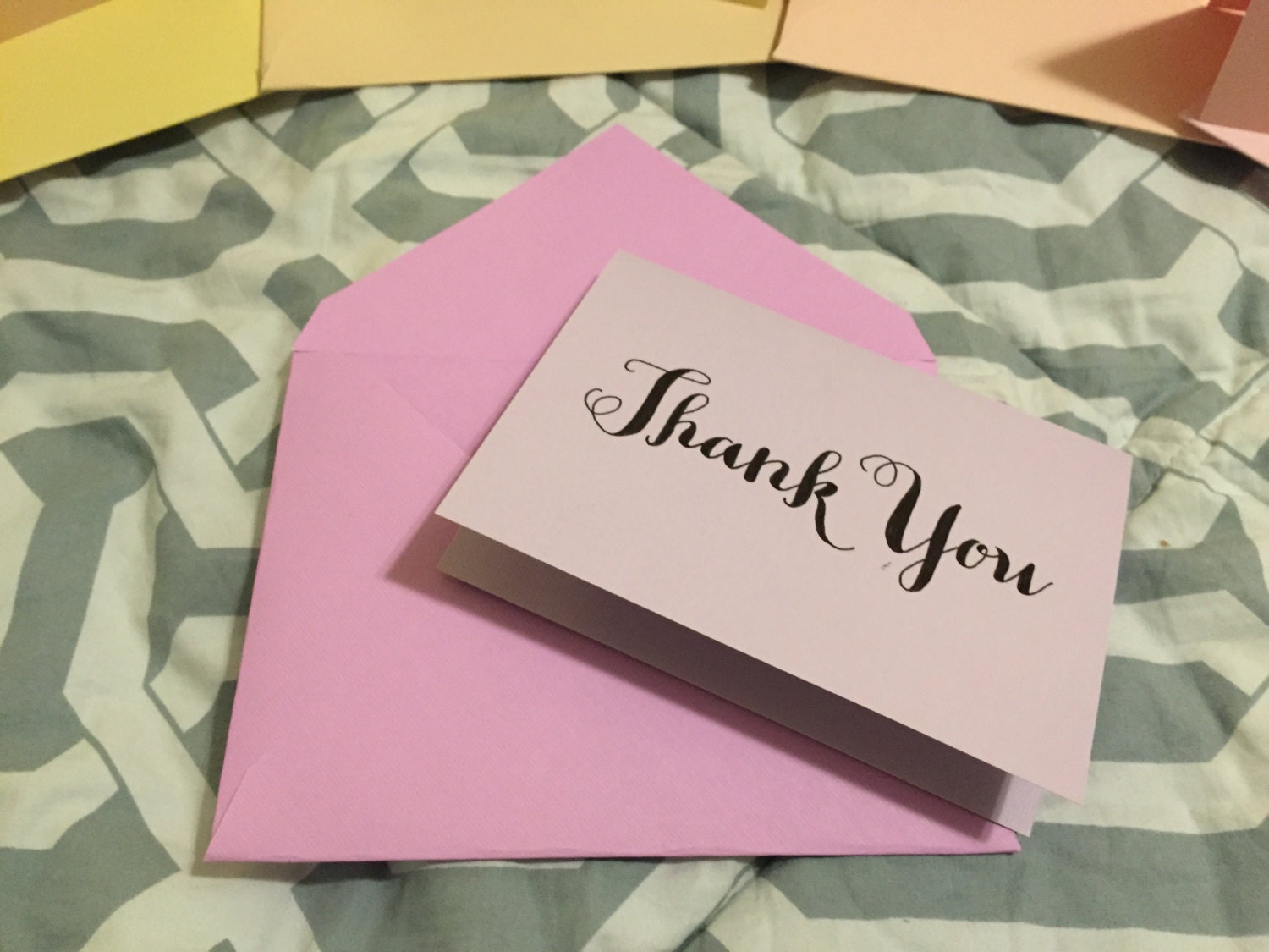 Handmade Thank You Cards & Envelopes // Rustic/Vintage Font
