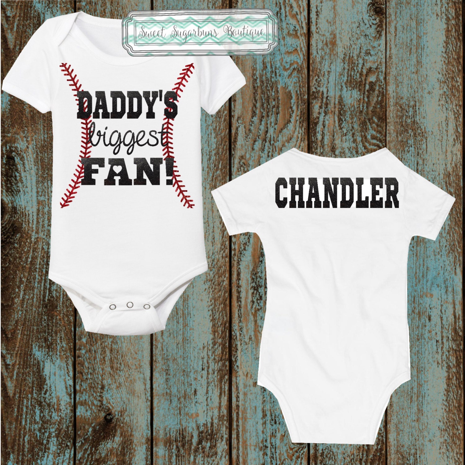 Daddy's Biggest Fan w/ Name and Number Brother's by SweetSugarbuns