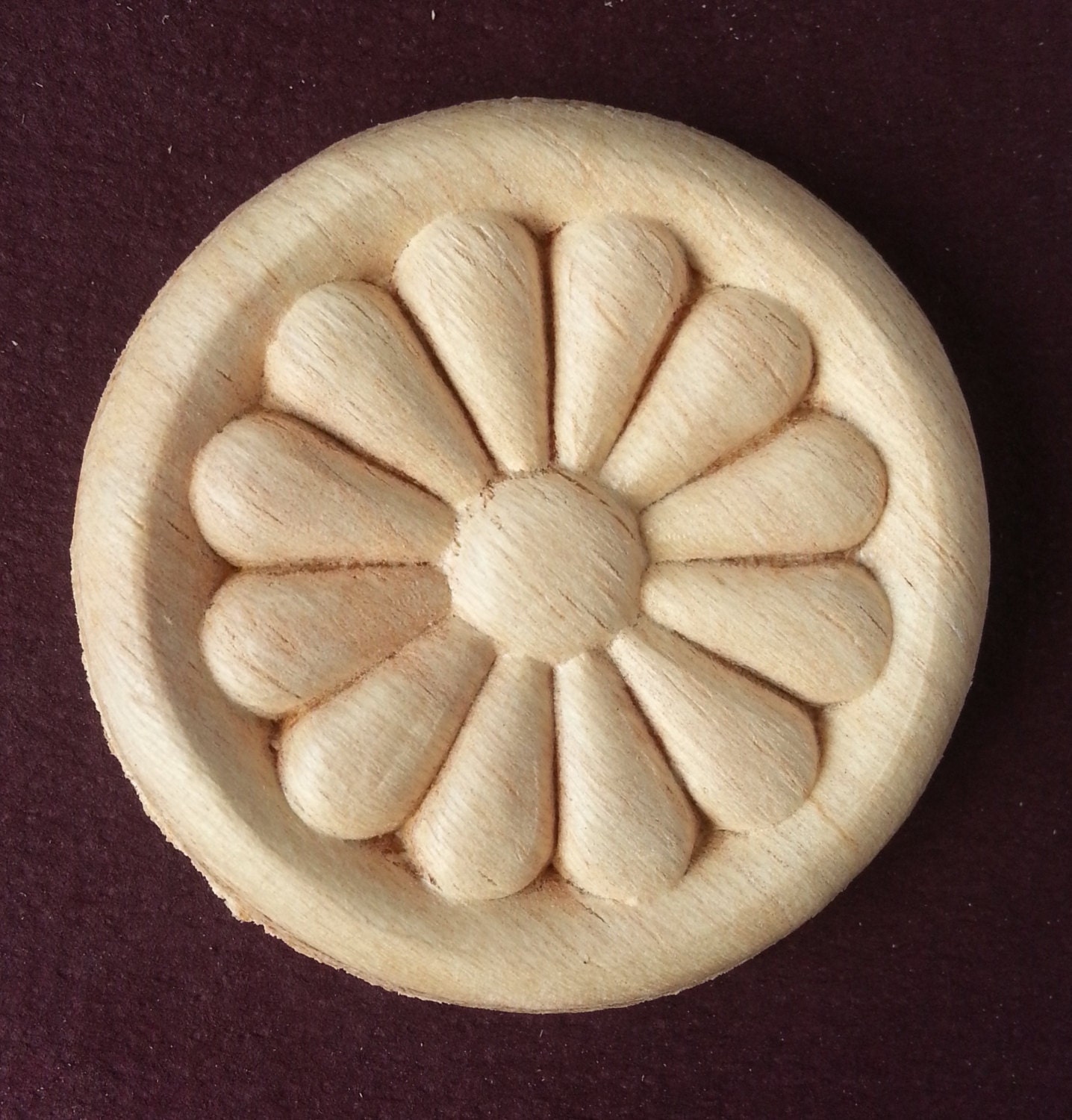 Wood Appliques/Round Wood Applique/ Craft Appliques/Set of 4