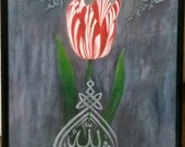 Original Art Acrylic Painting Tulip Islamic Calligraphy Original Art Acrylic Painting Tulip Islamic Calligraphy