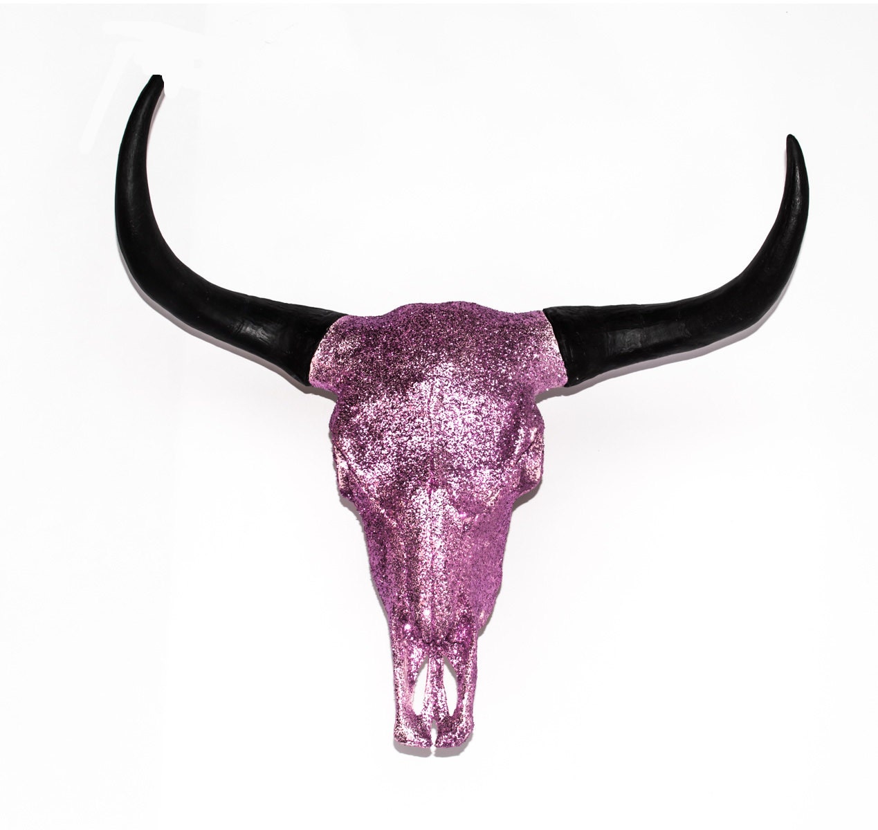 Bull/Steer/Cow Skull 23 Wide Pink Glitter SKULL ART