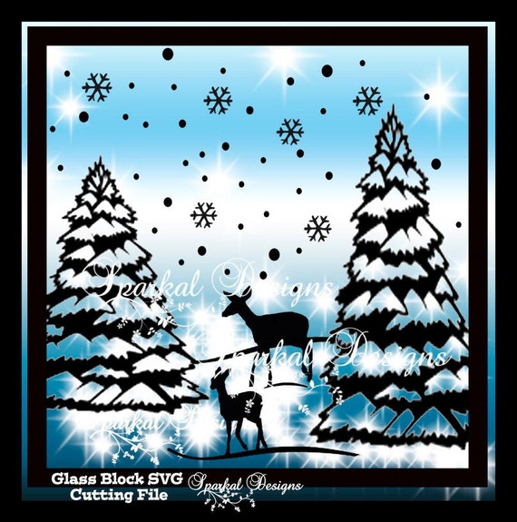 Download Christmas Tree Winter Snow Scene Cutting File Great for Glass