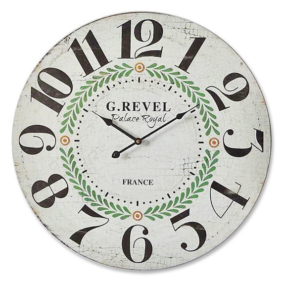 Wall Clock Large Country Wall Clock 24x24 Inches White Wall clock