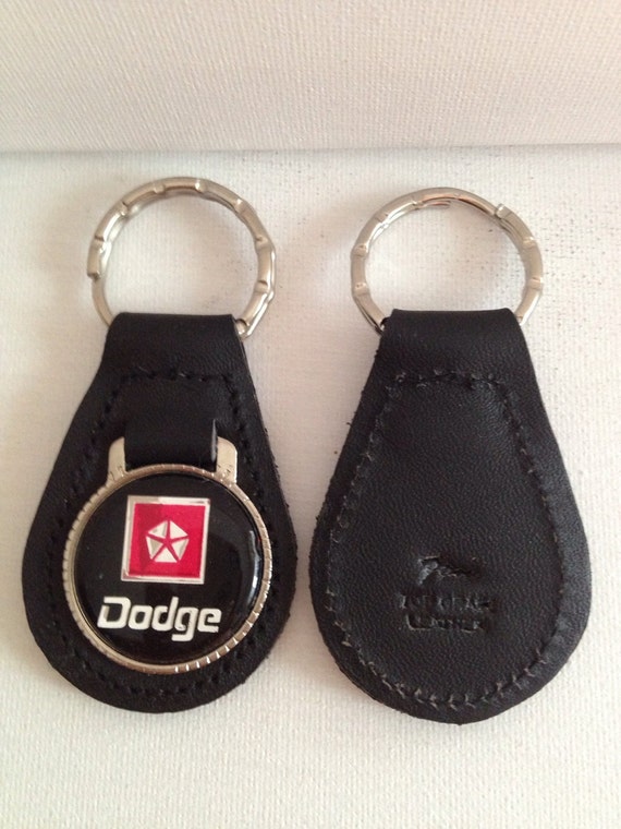 Dodge Keychain Genuine Leather Old School Key Chain