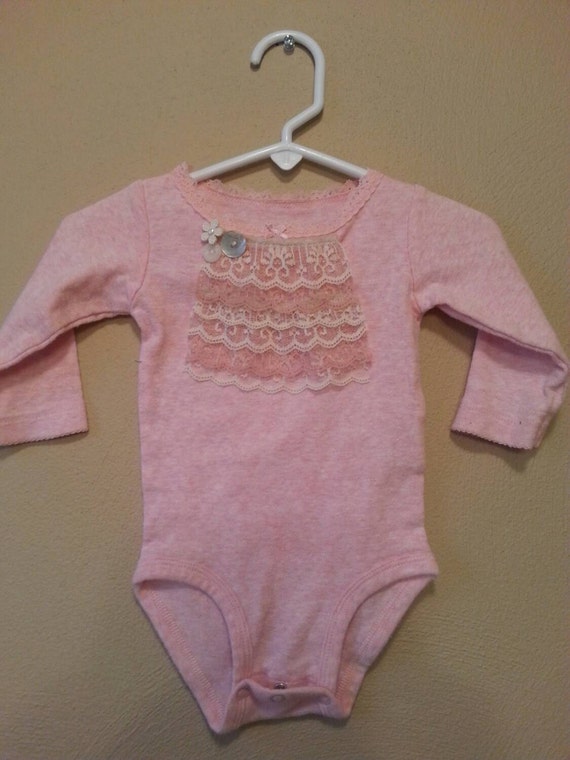 Items similar to Baby girl lace onesies size 6 months on Etsy
