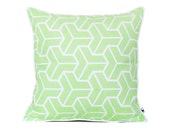 Lime green pillow cover, Modern pillow, Geometric accent throw, Sofa cushion, Juicy colors, Gender neutral decor, Kids room decor, 18x18