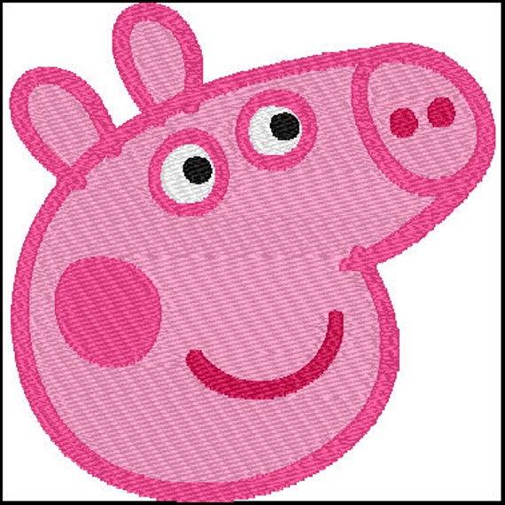 Items similar to Peppa Pig Face Embroidery Design on Etsy