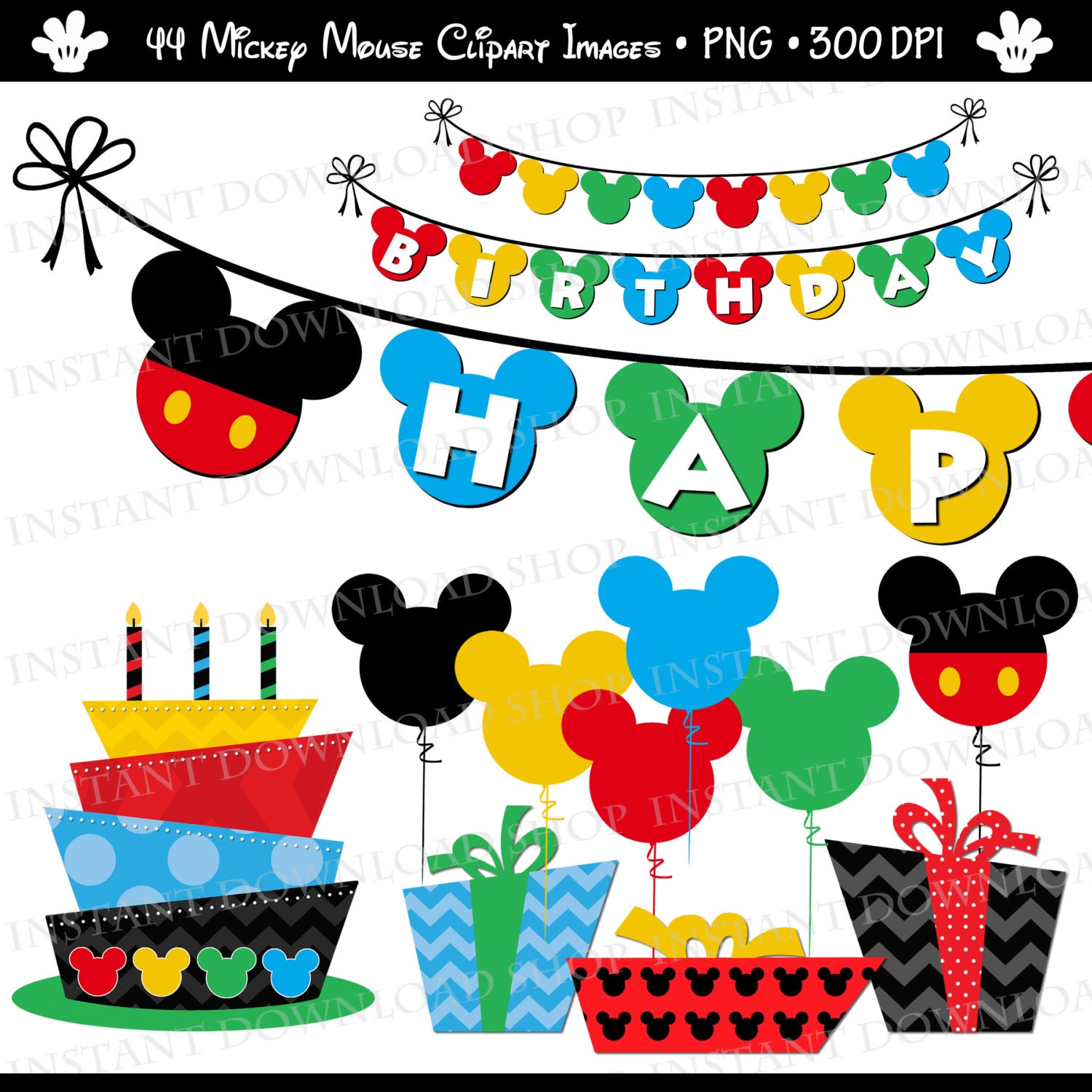 INSTANT DOWNLOWD Mickey Mouse Numbers Mickey Mouse Digital