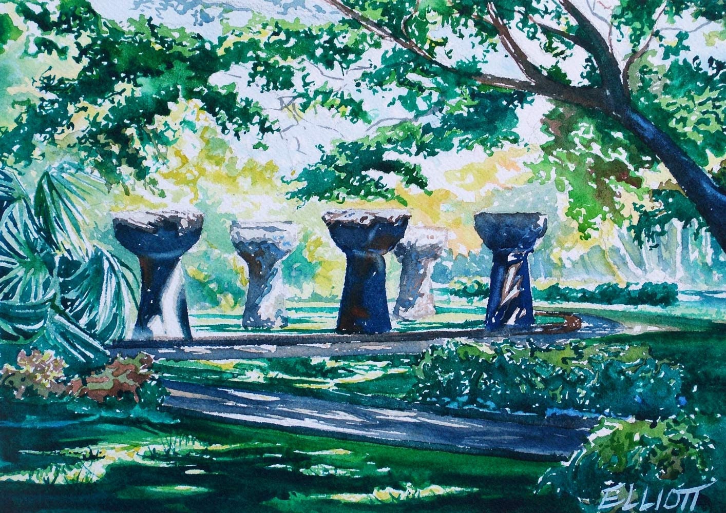 Latte Stone Park Print Guam Latte Stone Tropical Art