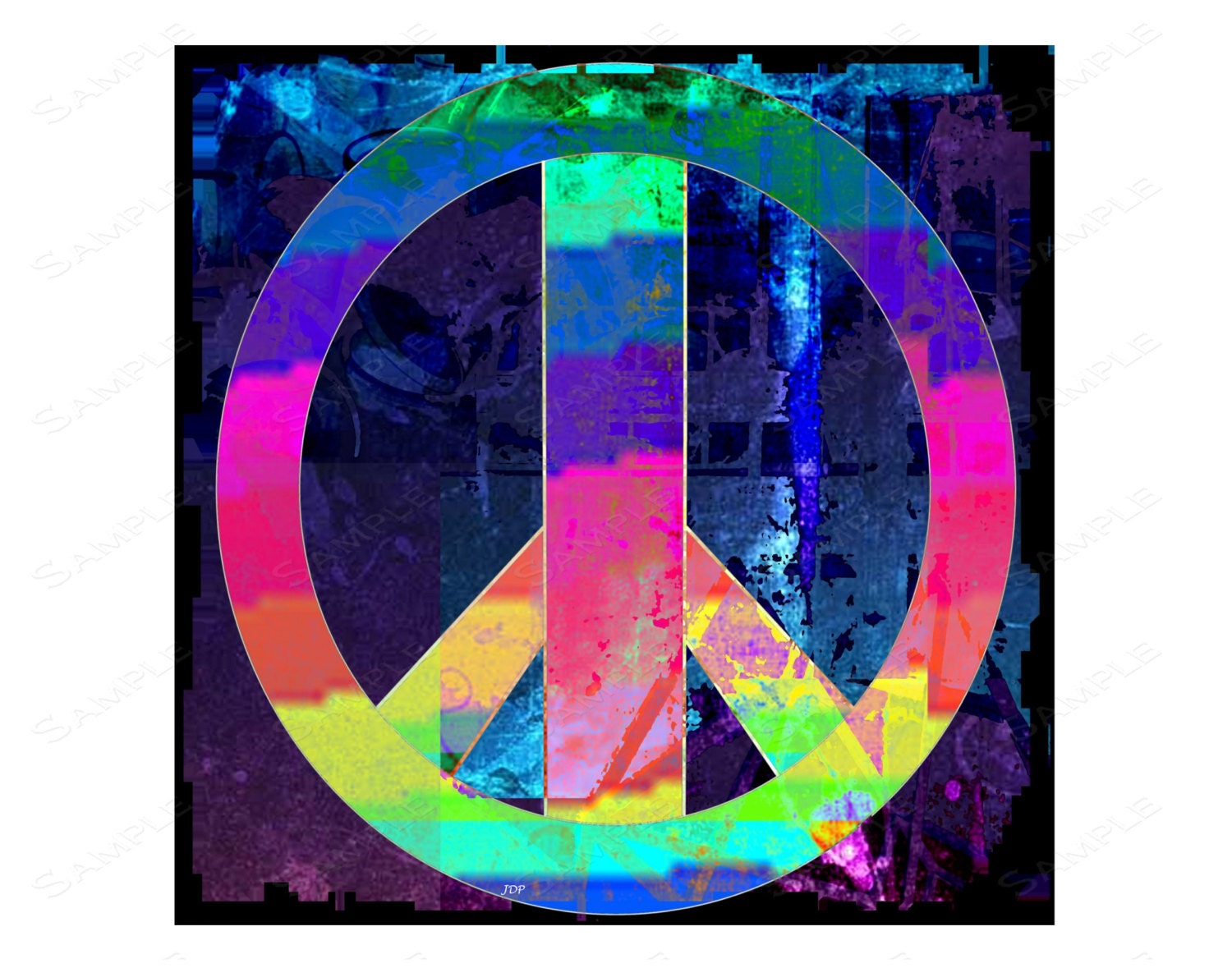 Download Colorful Peace Sign Printable Multi-Colored Peace by JDPPrints