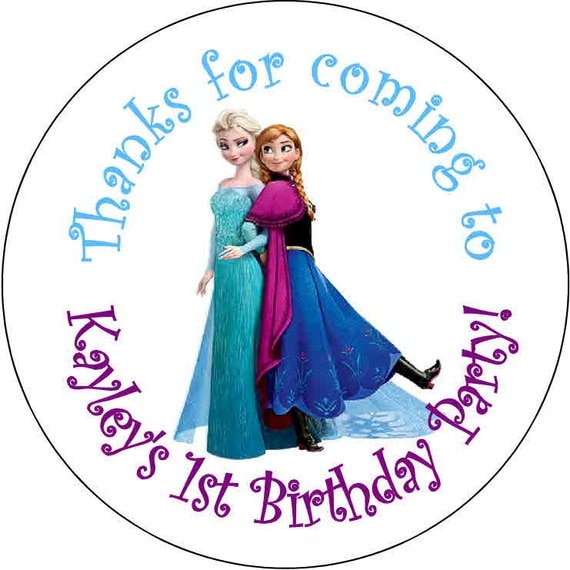 Frozen Birthday Party Stickers 2.5 inch Round Personalized