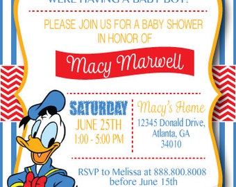 Donald Duck Baby Shower Invitations 3