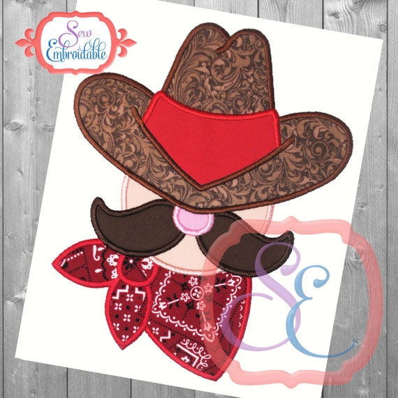 Cowboy Up Applique Design For Machine Embroidery Western