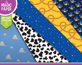 Toy Story Backgrounds Digital Papers - Clipart Scrapbooking Images - High Definition 300 DPI JPG Cliparts, Invitations - Instant Download