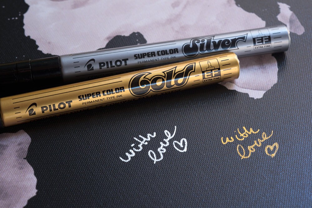 2 CANVAS Pilot Metallic Writing Gold and Silver Signing Pens