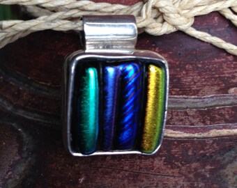 Sterling Silver Dichroic Glass Pendant
