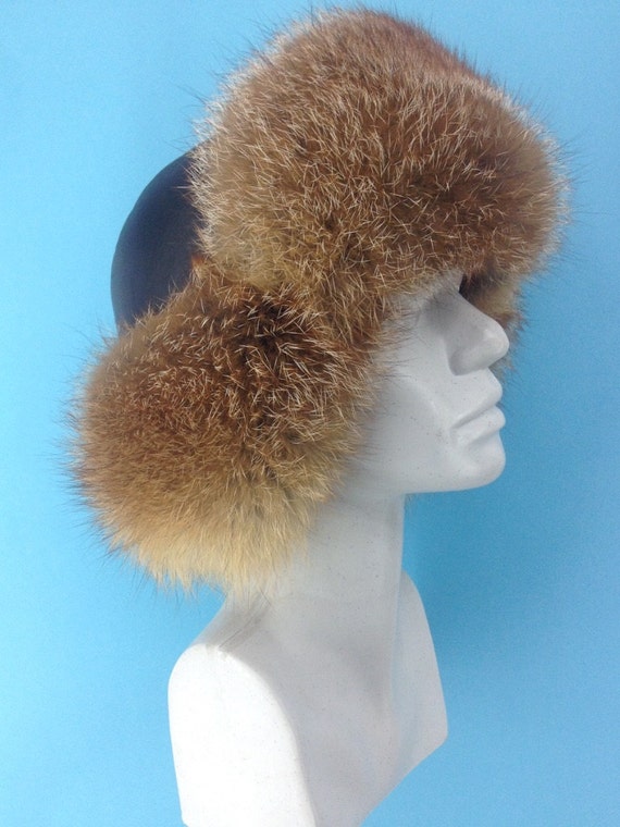 Red Fox Fur Hat for Men 100 Real Genuine Fur and by FurHatWorld