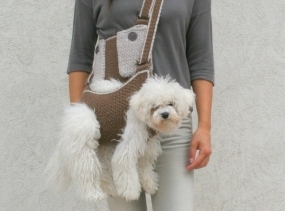 Pet carrier / Crochet dog carrier / Dog sling carrier with pockets / BubaDog pet carriers