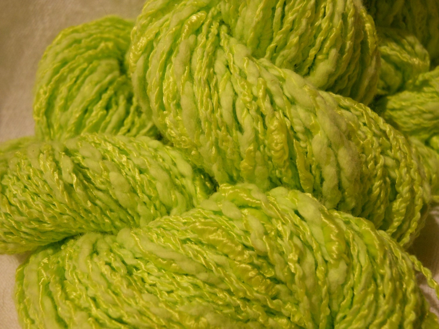 Luca colLime Green yarn by Lucci Yarn by StitchvilleRuston