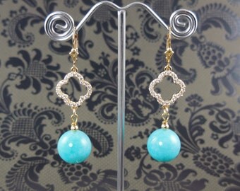 Gold-Filled Amazonite Gemstone Earrings