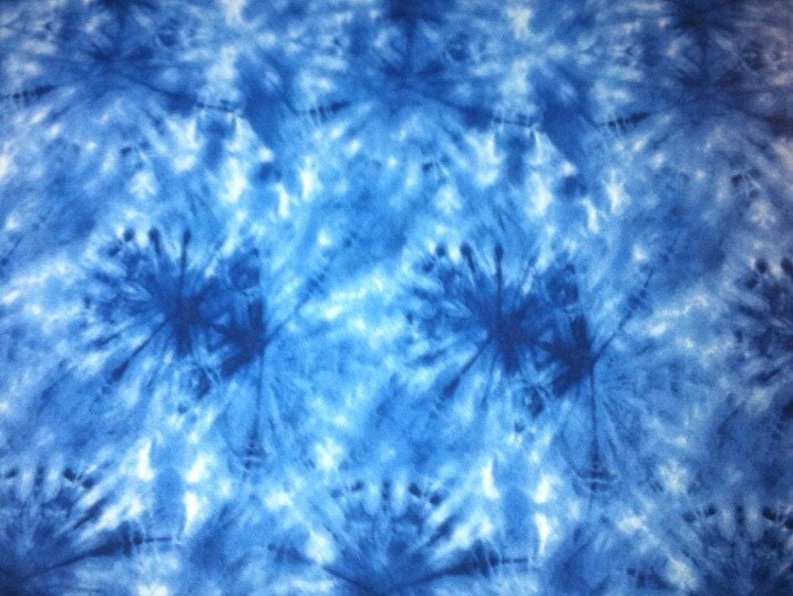Tye dye cotton model soft knit fabric blue by THEFABRICJUNKIELLC