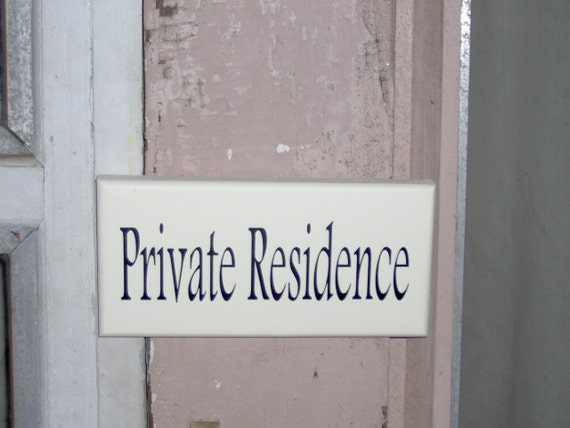 Private Residence Wood Vinyl Sign Elegant White Home Living