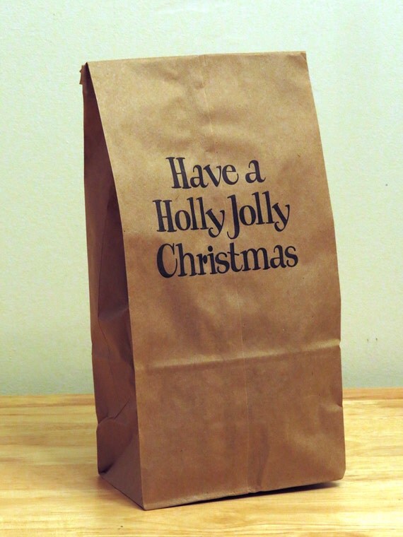 5 Christmas Lunch Bags Adult Bags Party Bags Favor by sammo