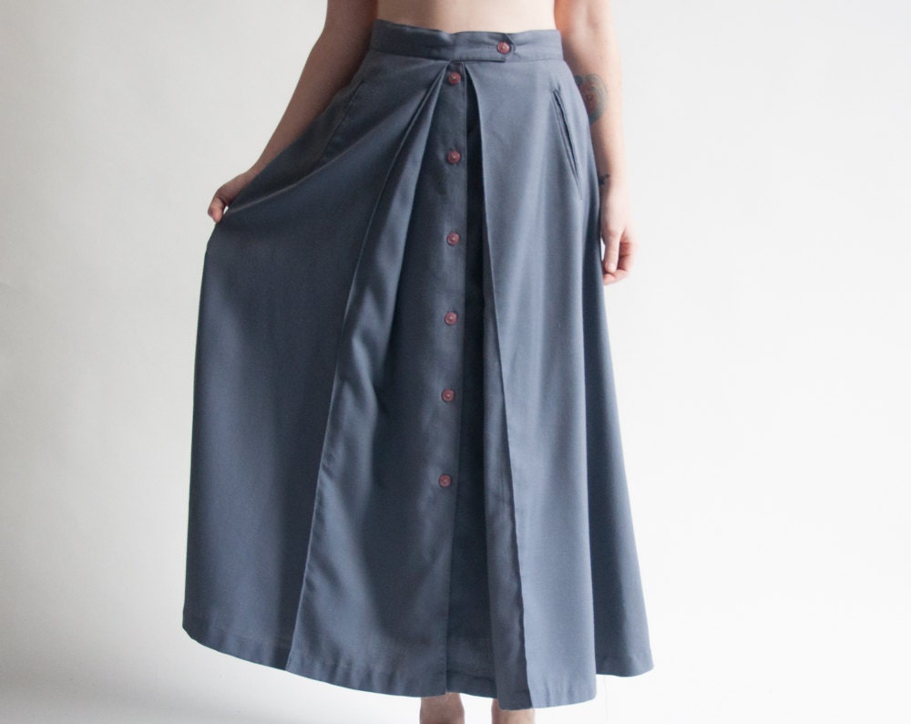 inverted pleat midi skirt / full skirt / s / 788t – Haute Juice