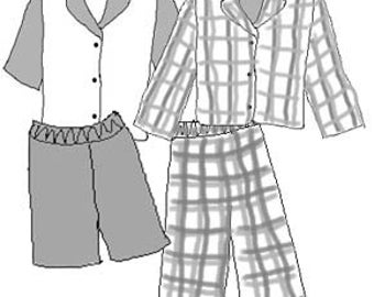 Boy or Girl Pajamas PDF for 18" slim dolls clothes pattern 85302 Magic Attic Carpatina