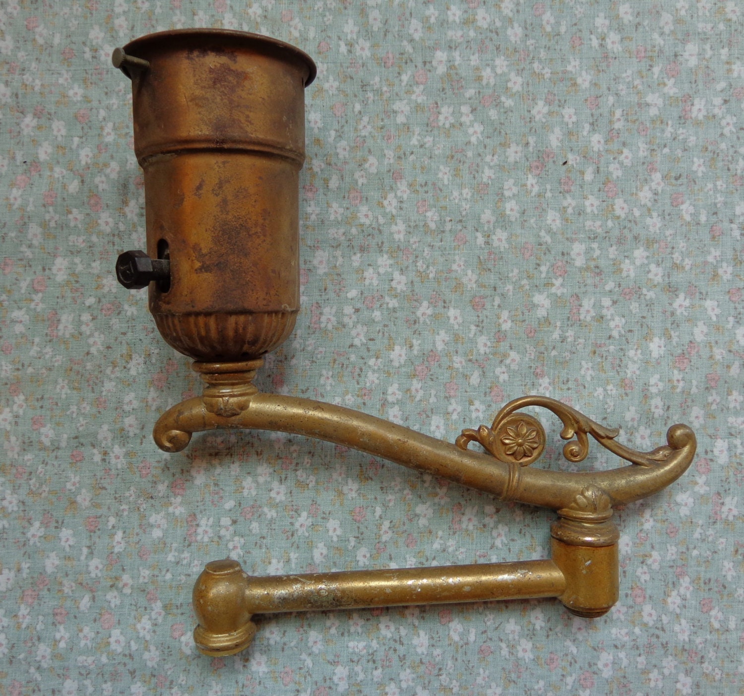 Vintage Floor Lamp Swing Arm Part Porcelain Mogul by woodupnorth