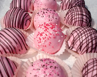 Cake Balls: Cherry Chip Bitty Bite Cake Balls. Gift under 20.00 Birthday gift. Get well gift. Thinking of you. Congratulations