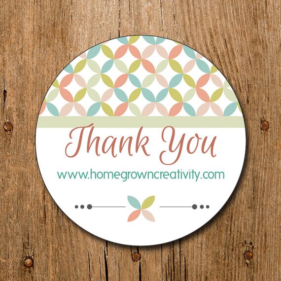 customized thank you for your order stickers lattice pastel