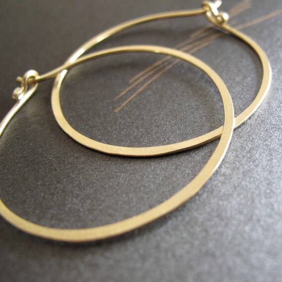 gold endless hoop earrings 18k