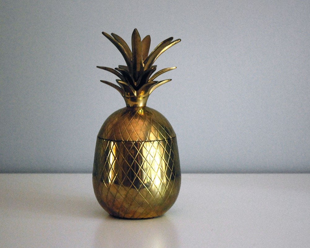 Vintage Mid Century Brass Pineapple Candle Holder by CalloohCallay