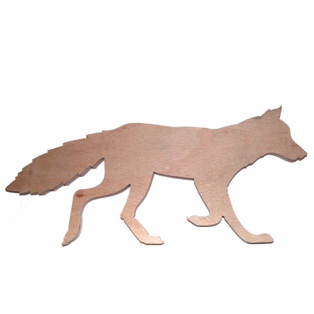 Wood Fox Recycled Cut Out for Decorating by flyingcheesetoastie