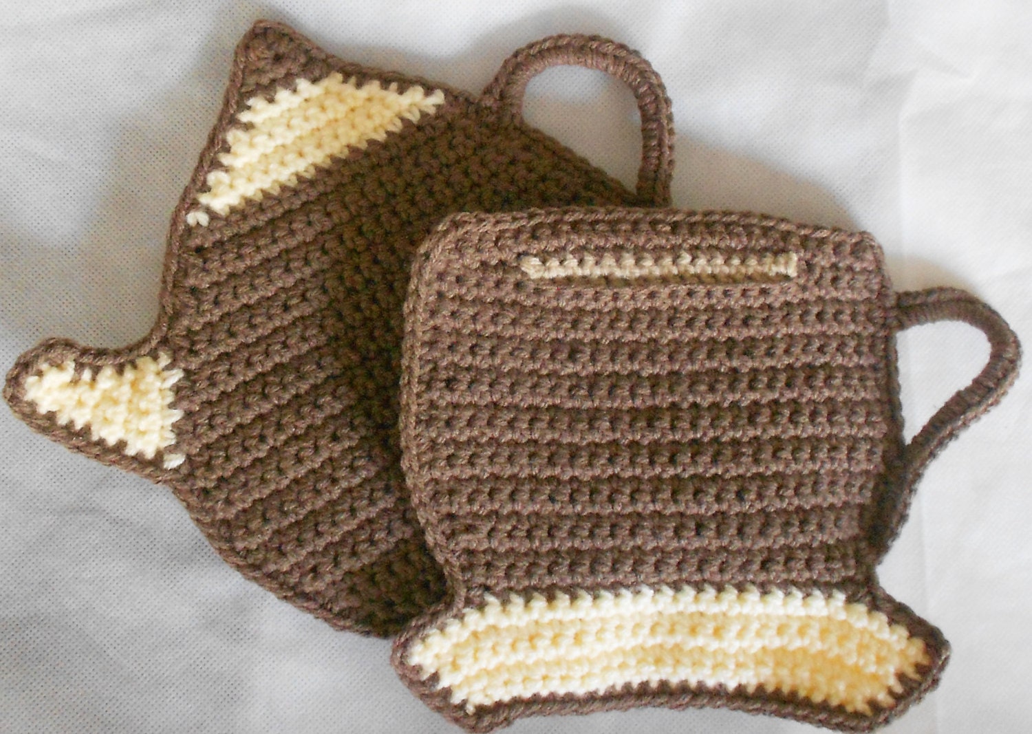 Crocheted Tea Pot and Tea Cup Pot Holder Set Crochet Tea Pot