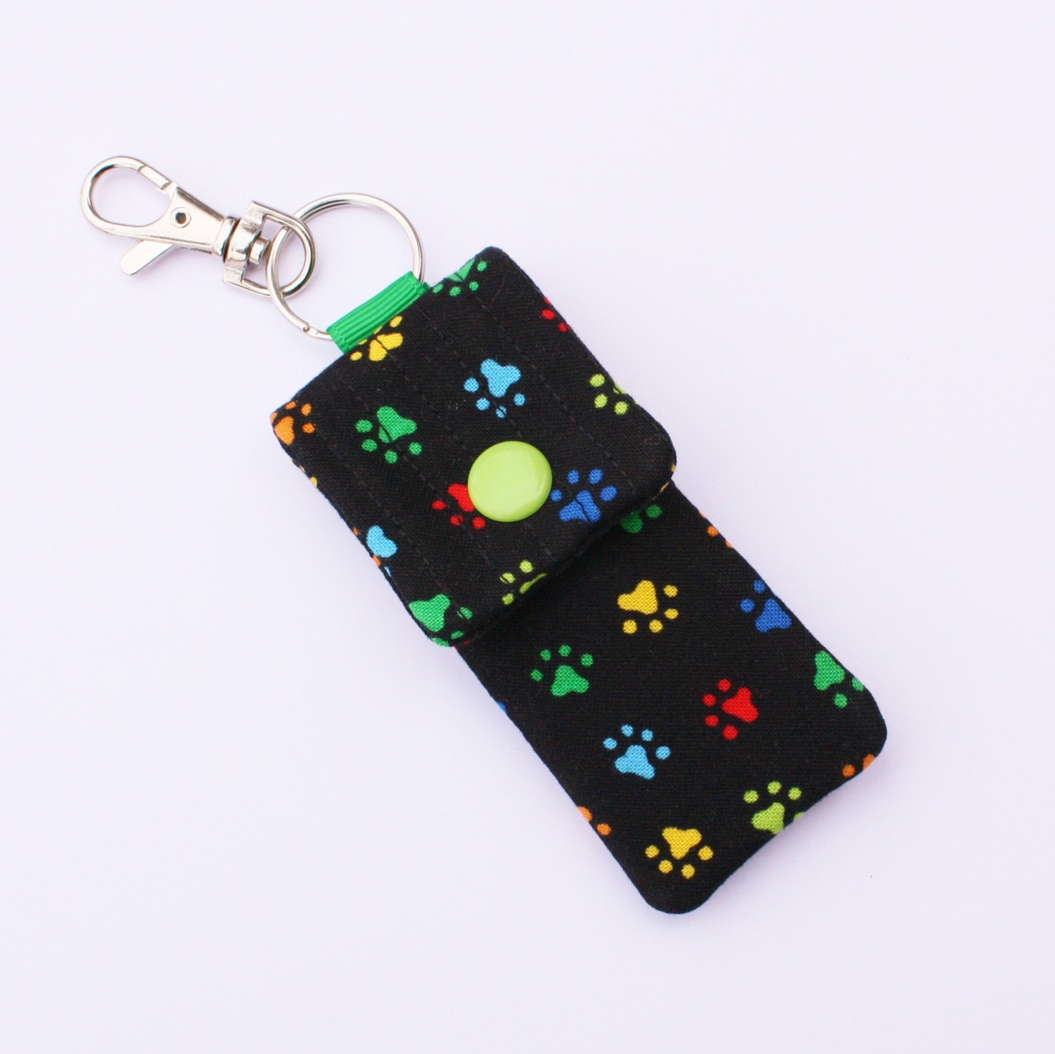 Key chain pouch USB case gadget pouch tiny paw by sewingamity