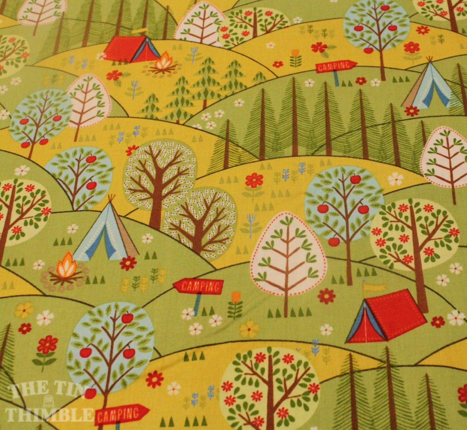 Camping Fabric Camp Cozy by Quilting Treasures 3/8 Yard