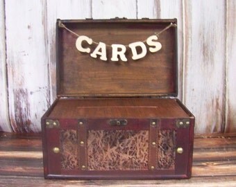 Wedding Card Box with Banner-Rustic-Shabby Chic-Advice Card Box