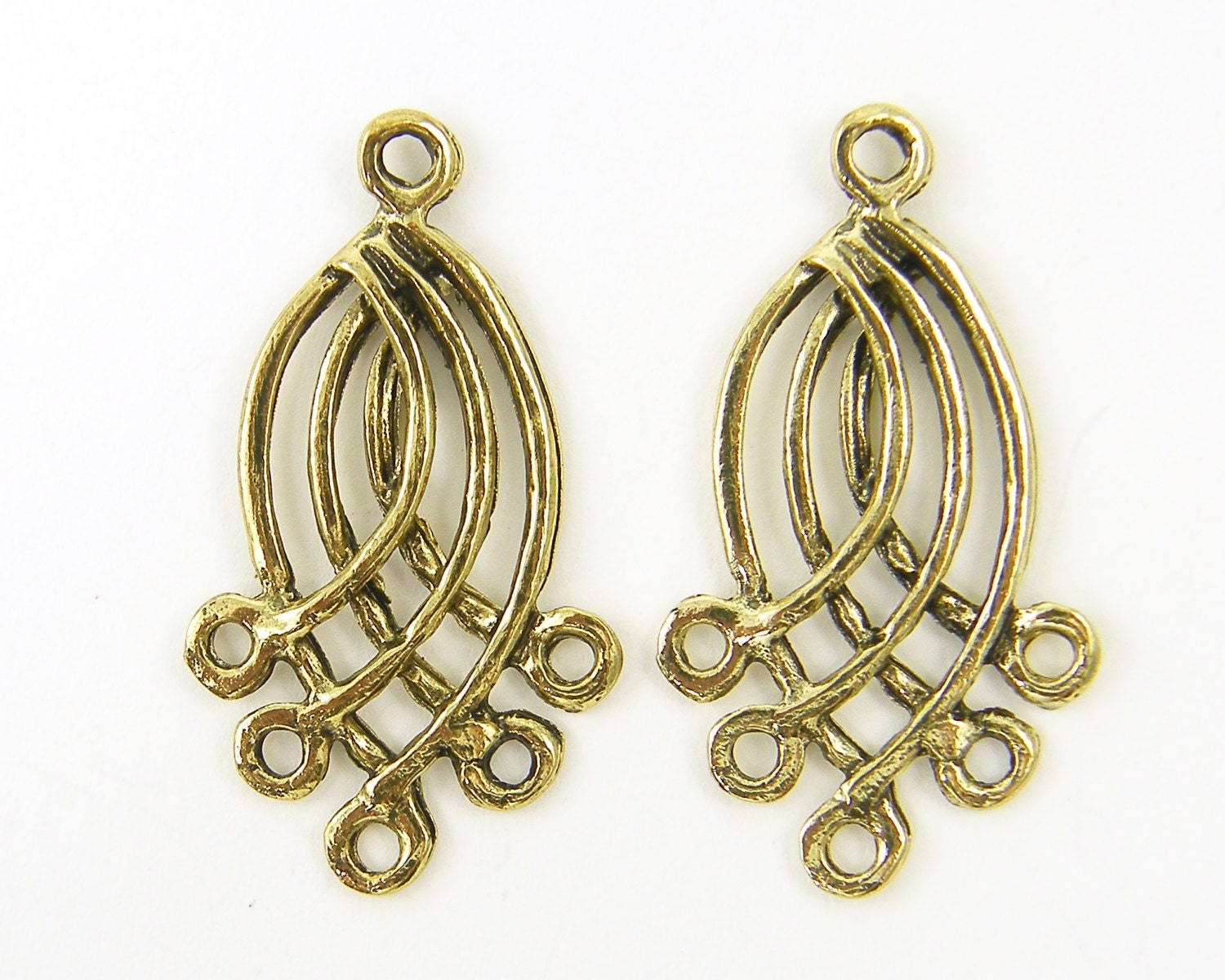 Antique Gold Chandelier Earring Findings Curved AN182