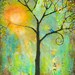 Inspirational Prints Sunshine, Wall Art, Tree 13X19 Bluebirds Romance, Wall Decor, Love Birds, Fresh Trends