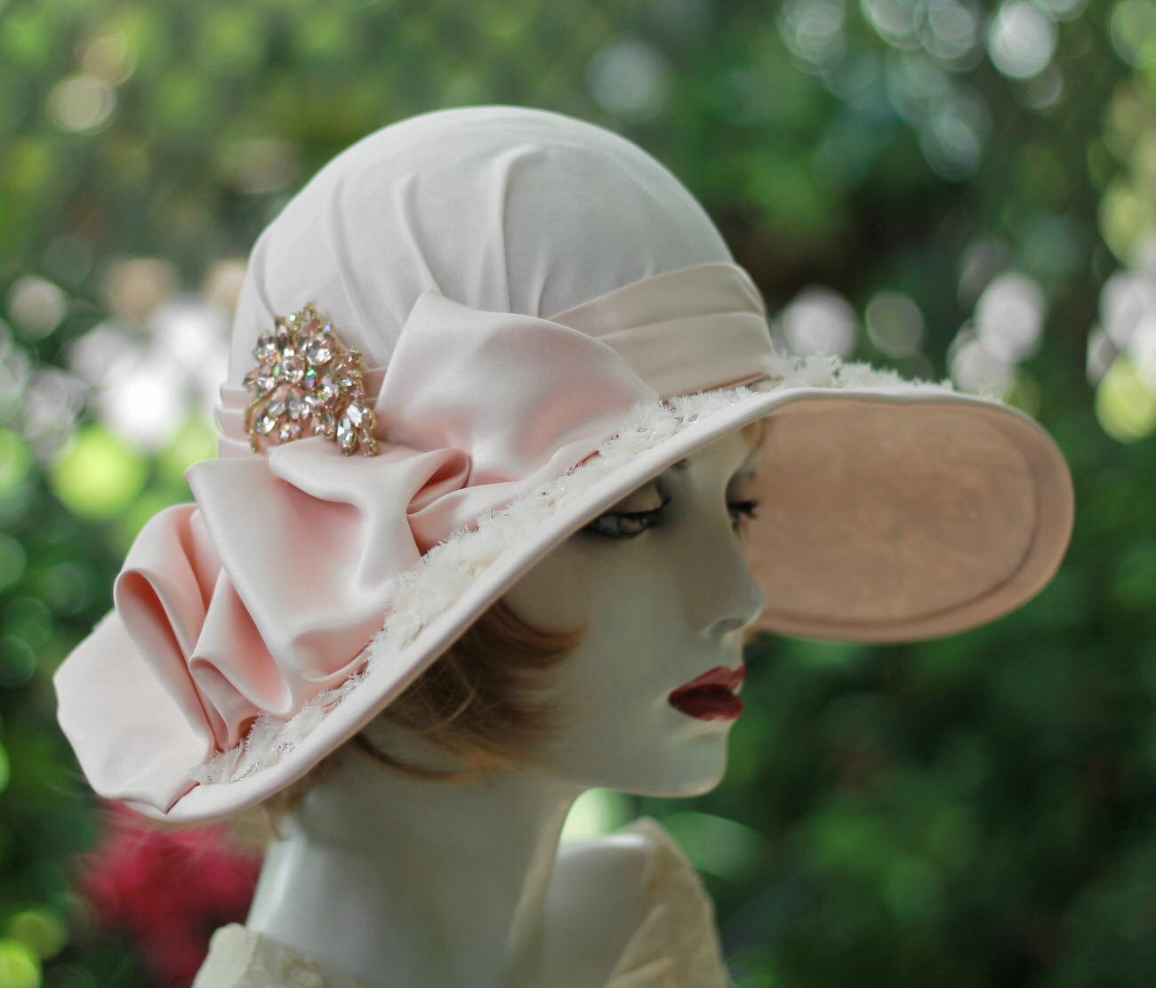 Womens 1920s Vintage Style Tea Party Hat Shabby Chic Vintage